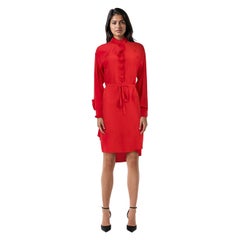 Zadig 
Voltaire Red Silk Long Sleeve Midi Dress Size S