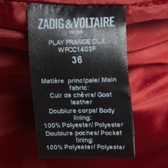 Zadig & Voltaire Red Suede Fringed Trousers S