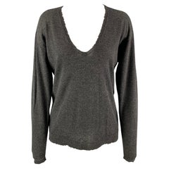 ZADIG & VOLTAIRE Size M Charcoal Heather Cashmere Oversized Sweater