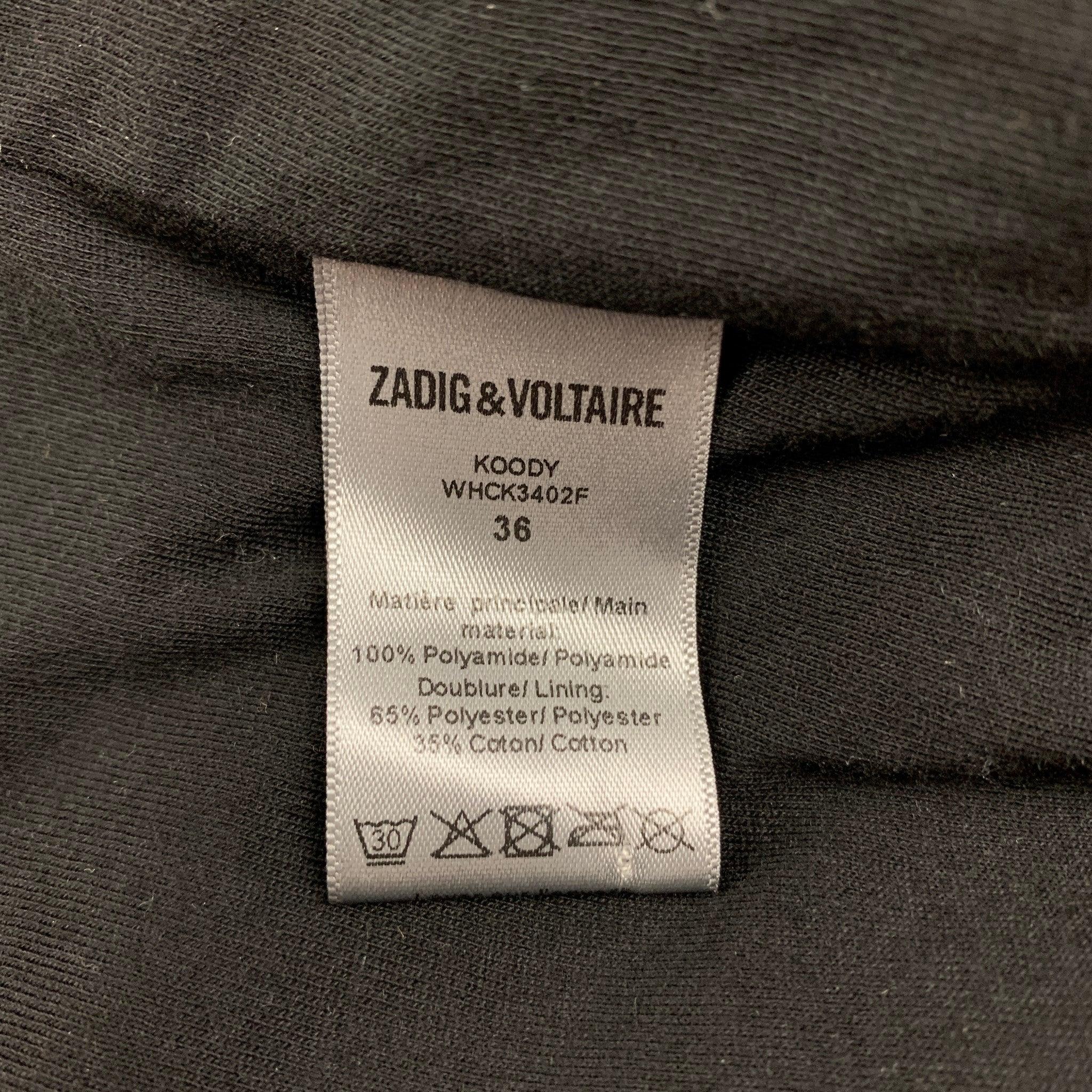 Women's ZADIG & VOLTAIRE Size S Gold Polyamide Metallic Zip Up Jacket