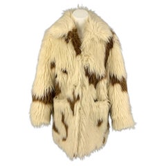 ZADIG & VOLTAIRE Size XS Beige Brown Acrylic Blend Faux Fur Coat