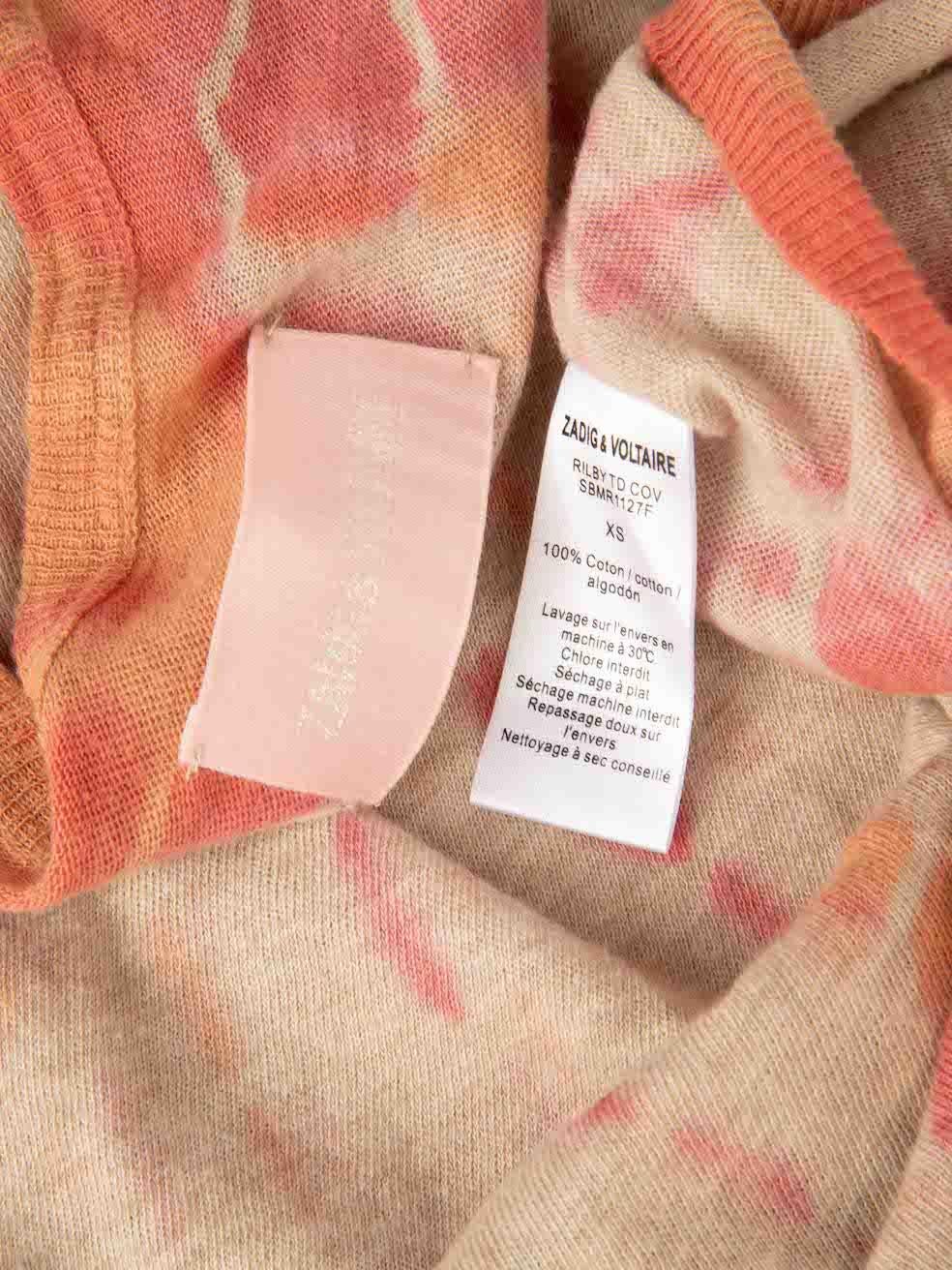 Women's Zadig & Voltaire Tie Dye Pattern Long Sleeve Top Size XS For Sale