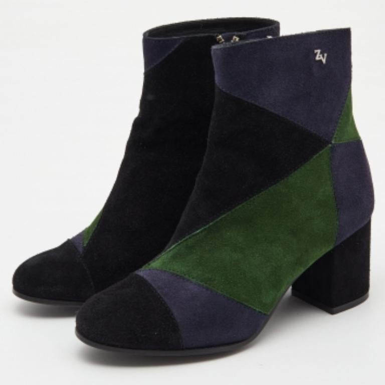 Zadig & Voltaire - Stivaletti in pelle scamosciata tricolore misura 36 in vendita 5
