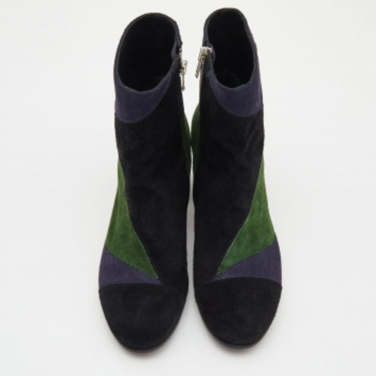 Zadig & Voltaire - Stivaletti in pelle scamosciata tricolore misura 36 in vendita 3