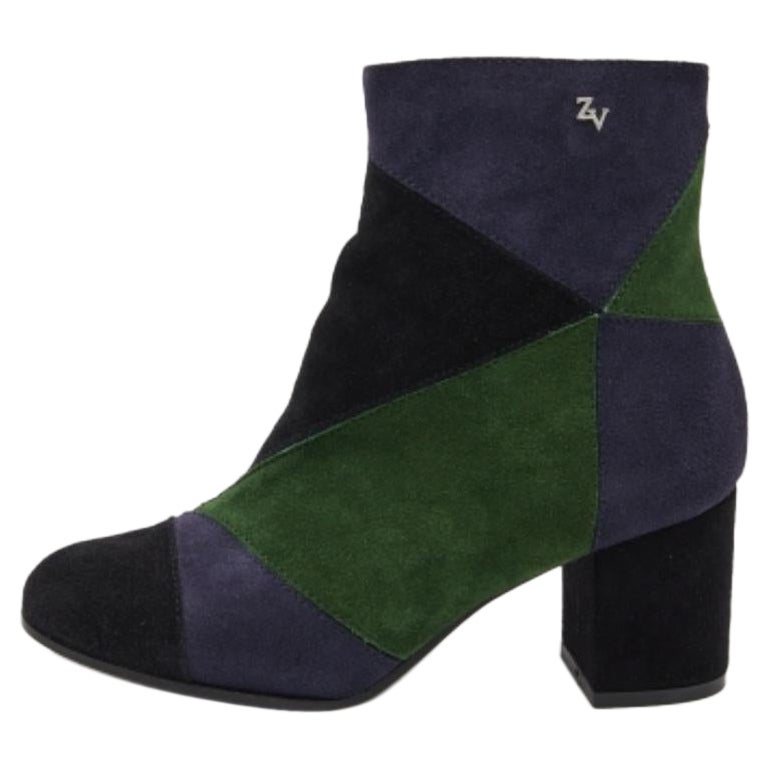 Zadig & Voltaire - Stivaletti in pelle scamosciata tricolore misura 36 in vendita