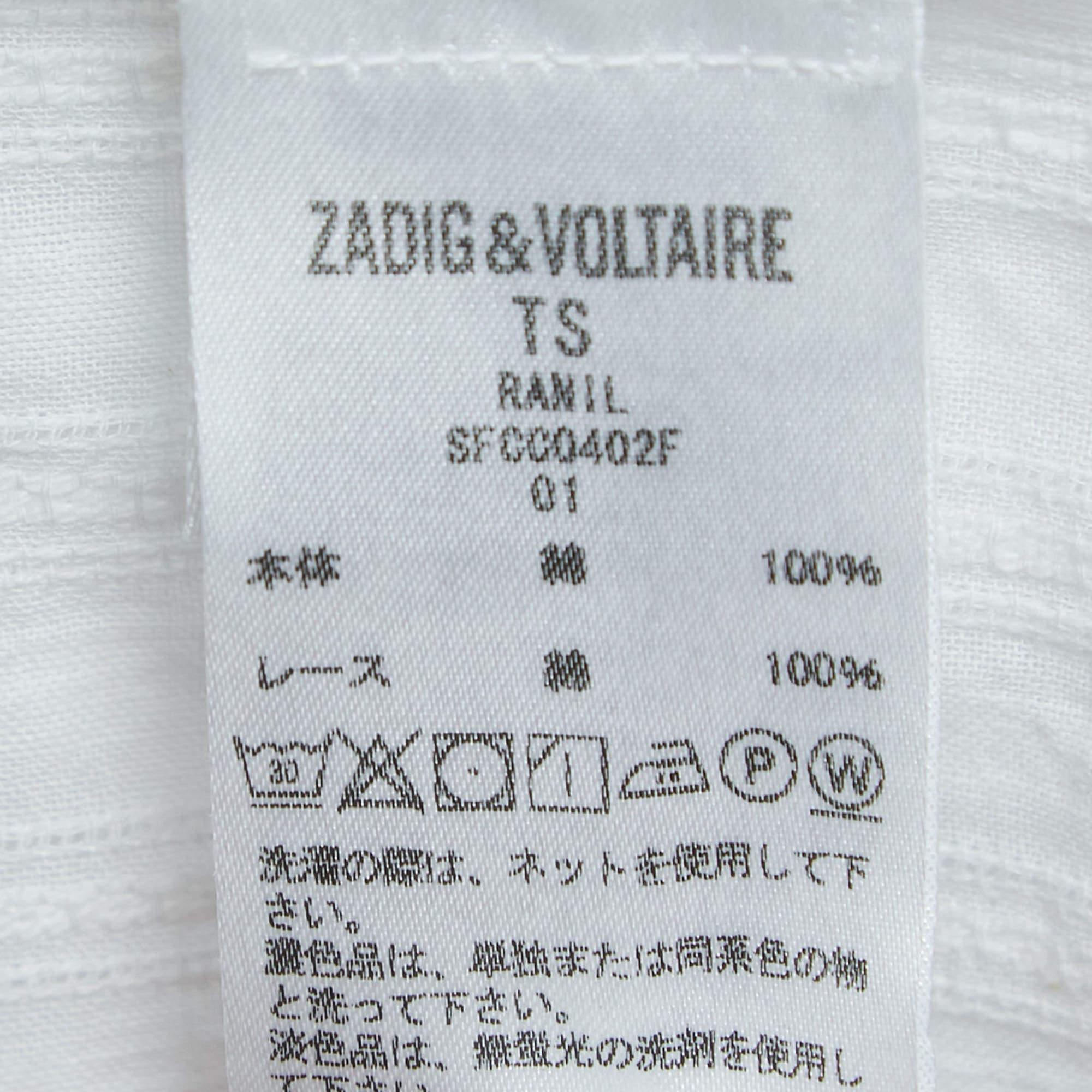 Women's Zadig & Voltaire White Cotton Shirt Dress S
