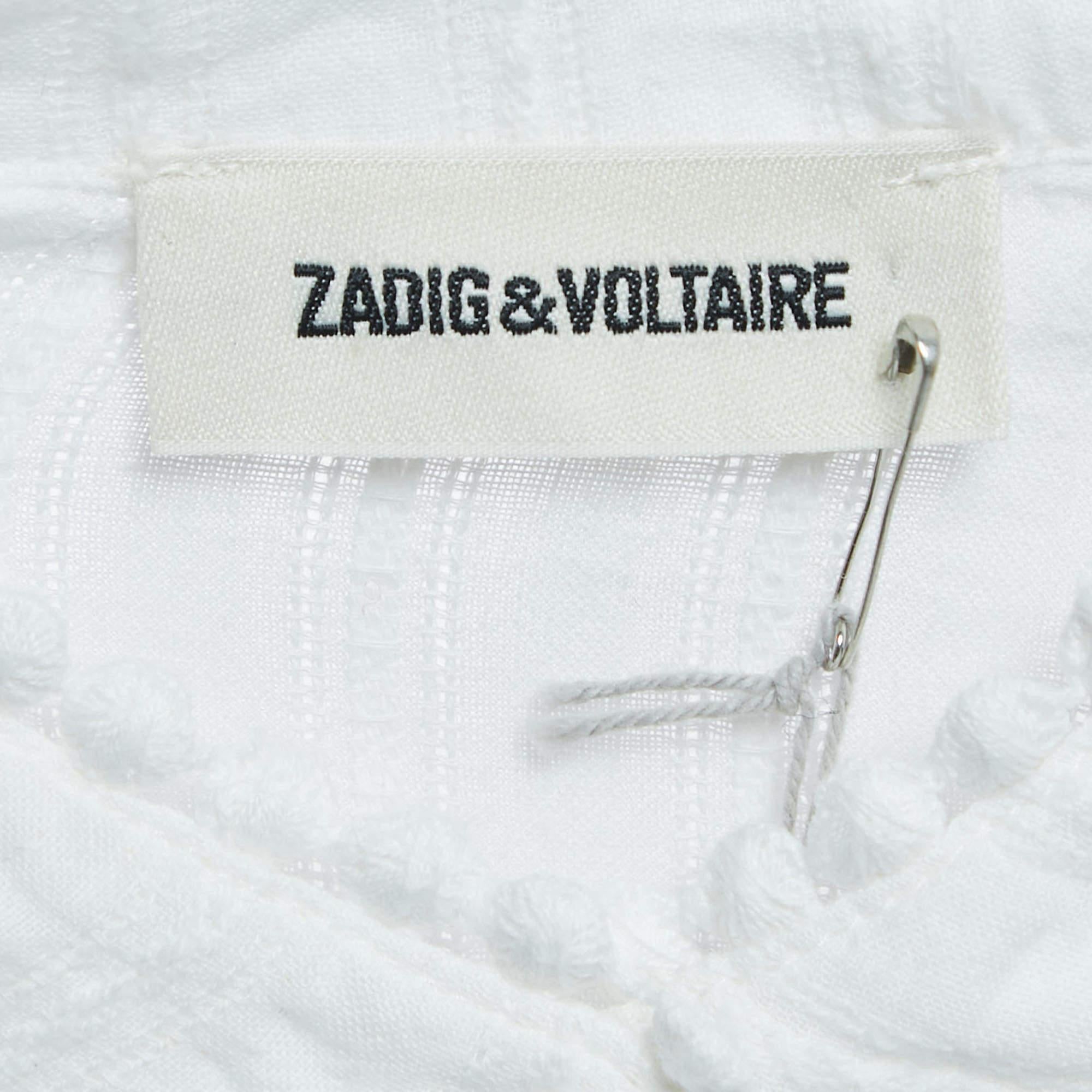 Zadig & Voltaire White Cotton Shirt Dress S 1