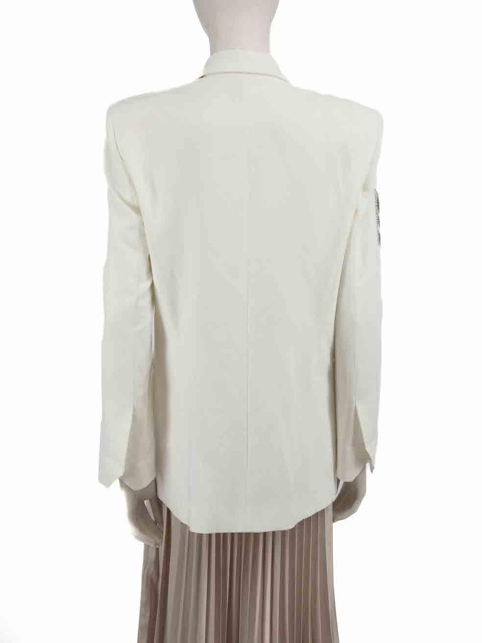 Zadig & Voltaire White Embellished Blazer Size XL In Good Condition For Sale In London, GB