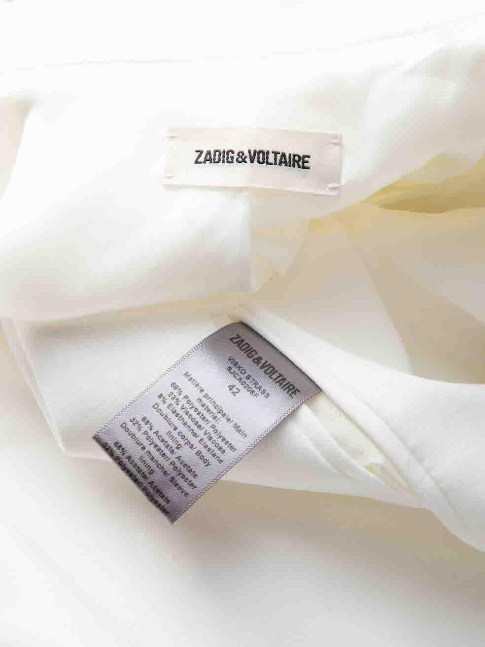 Women's Zadig & Voltaire White Embellished Blazer Size XL For Sale