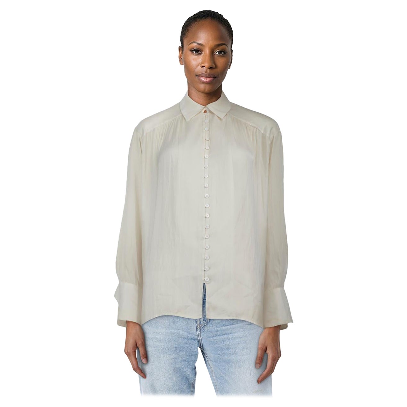 Zadig 
Voltaire White Trent Satin Blouse Size XS en venta