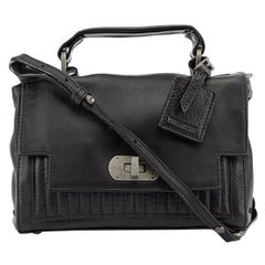 Zadig & Voltaire Women's Black Leather Turnlock Flap Quilt Crossbody
