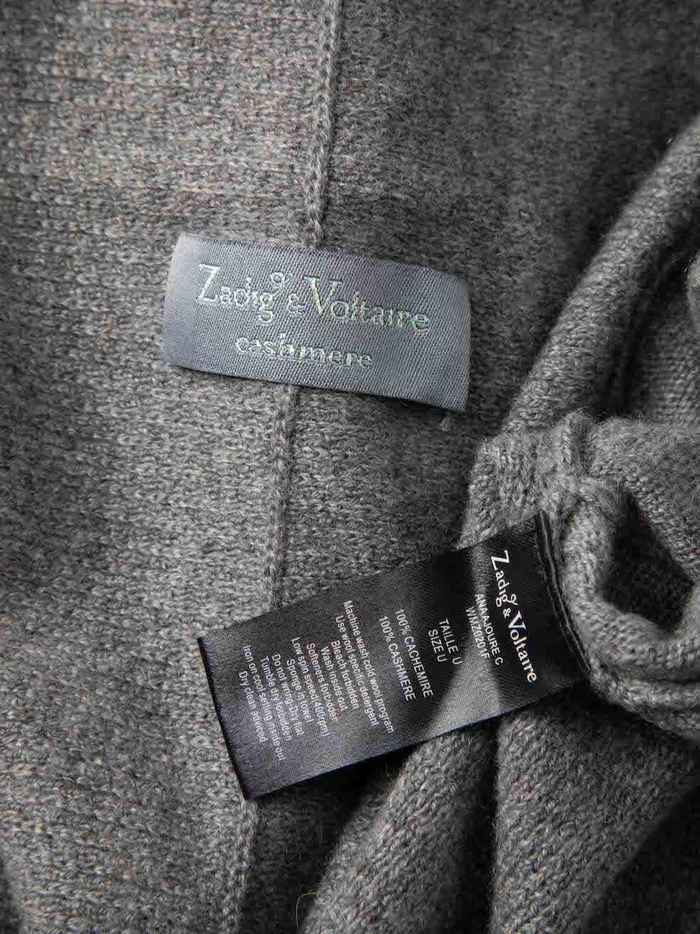 Zadig & Voltaire Women's Grey Cashmere Open Front Cardigan 1