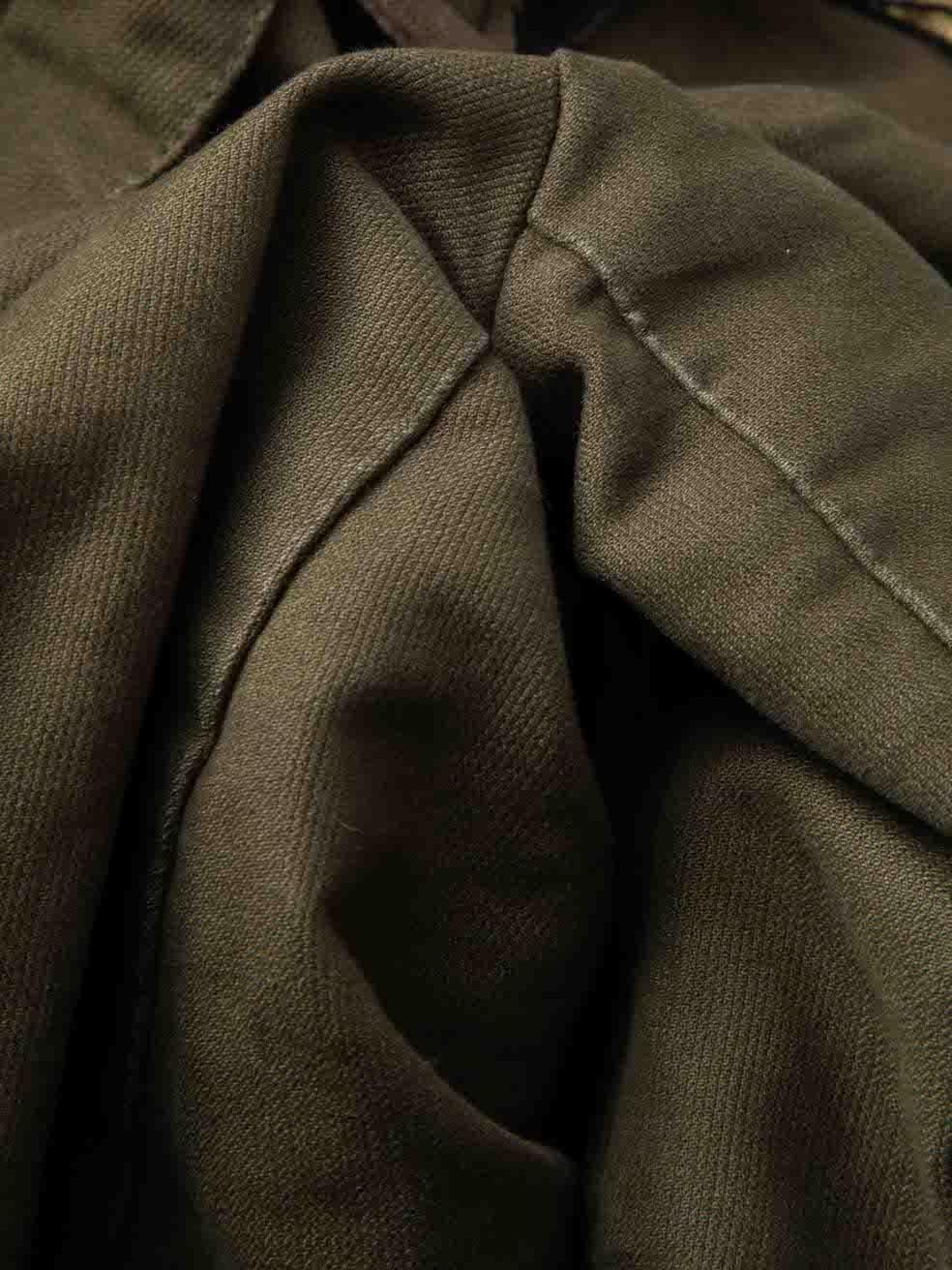 Zadig & Voltaire Women's Khaki Faux Fur Collar Military Jacket For Sale 2