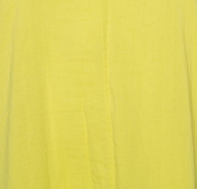 Zadig & Voltaire Yellow Cotton Open Back Ralia Maxi Dress M For Sale 3