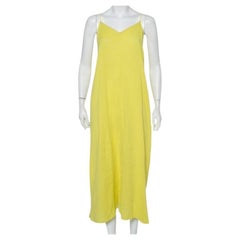 Zadig & Voltaire Yellow Cotton Open Back Ralia Maxi Dress M