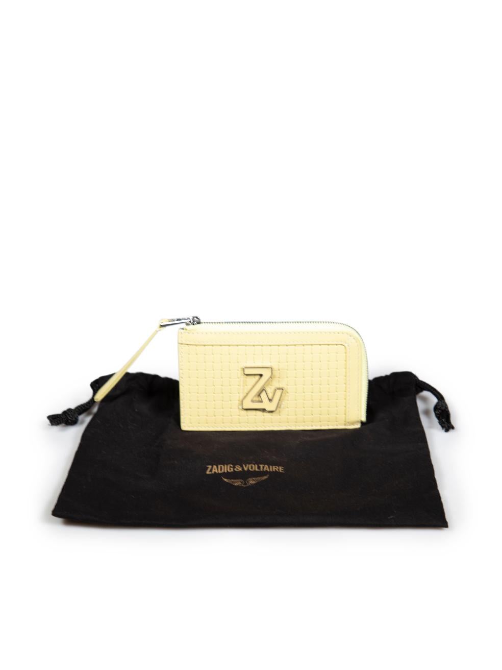 Zadig & Voltaire Yellow Leather Woven Detail Purse For Sale 2