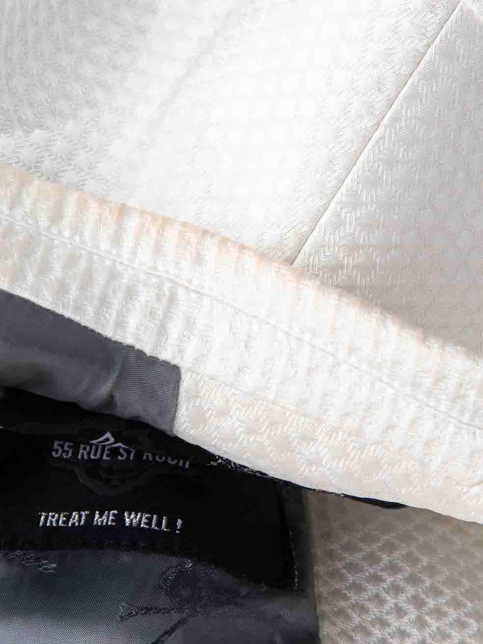 Zadig & Voltaire Zadig & Voltaire Deluxe Blaze bianco con diamante e jacquard con orlo sfrangiato In condizioni buone in vendita a London, GB