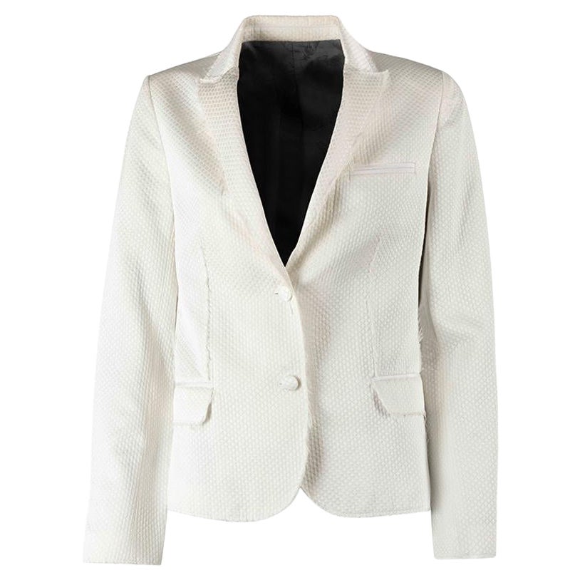 Zadig & Voltaire Zadig & Voltaire Deluxe Blaze bianco con diamante e jacquard con orlo sfrangiato in vendita