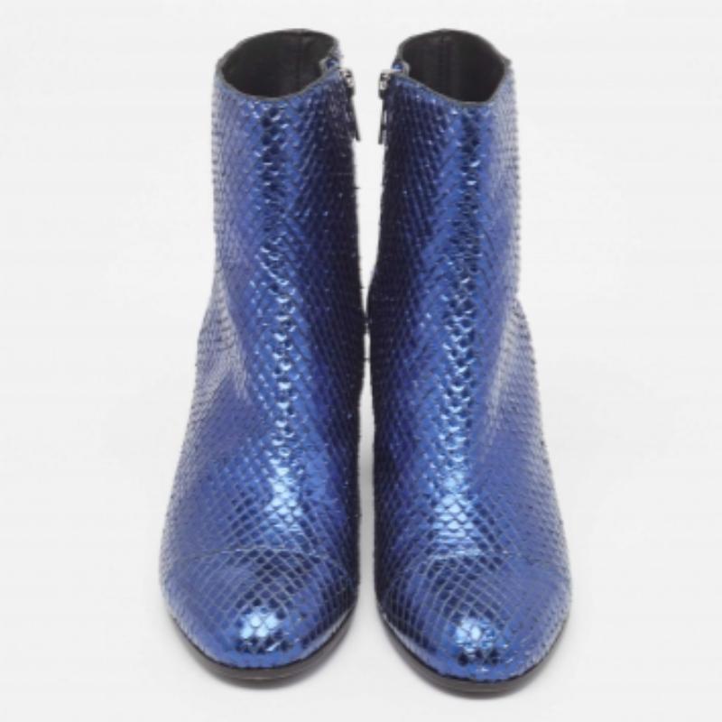 De las mujeres Zadiq & Voltaire Botines tacón bloque pitón azul talla 37 en venta