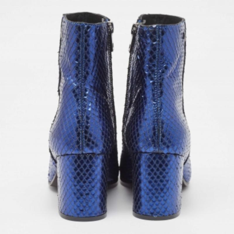 Zadiq & Voltaire Botines tacón bloque pitón azul talla 37 en venta 1