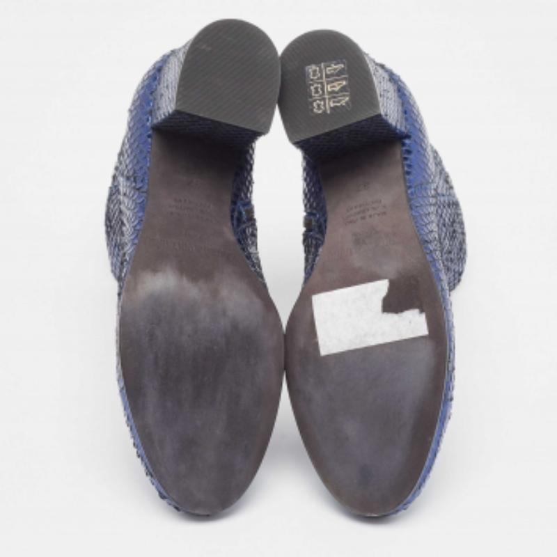 Zadiq & Voltaire Botines tacón bloque pitón azul talla 37 en venta 2