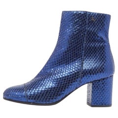 Zadiq & Voltaire Botines tacón bloque pitón azul talla 37
