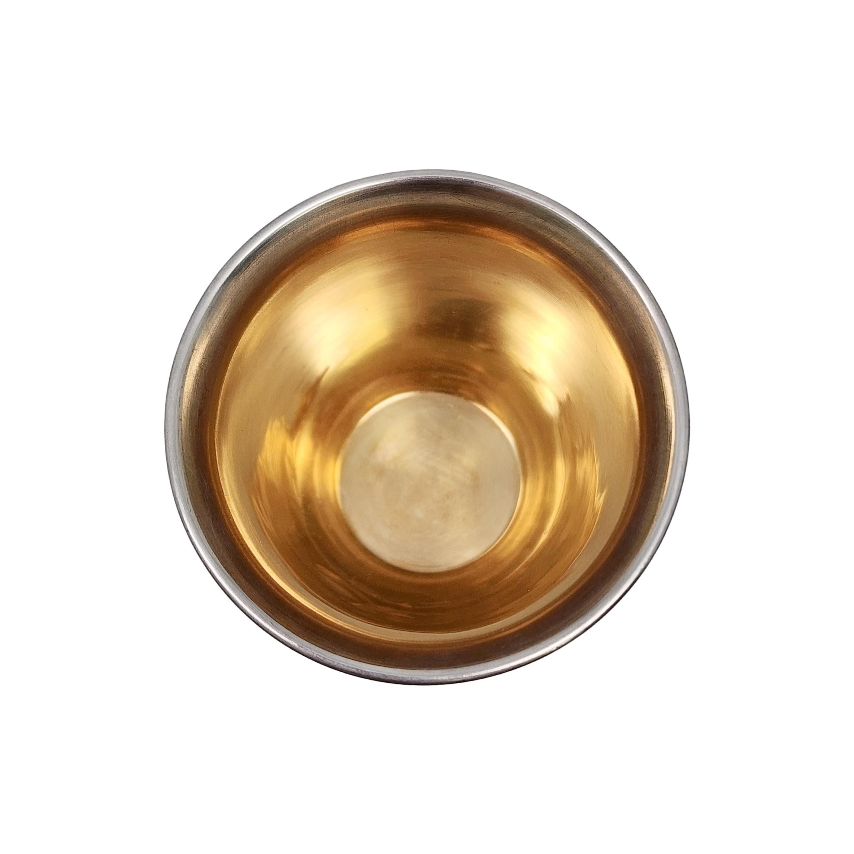 Zadok Israel Sterling Silver Gold Wash Eliat Stone Kiddush Cup Goblet #16814 1