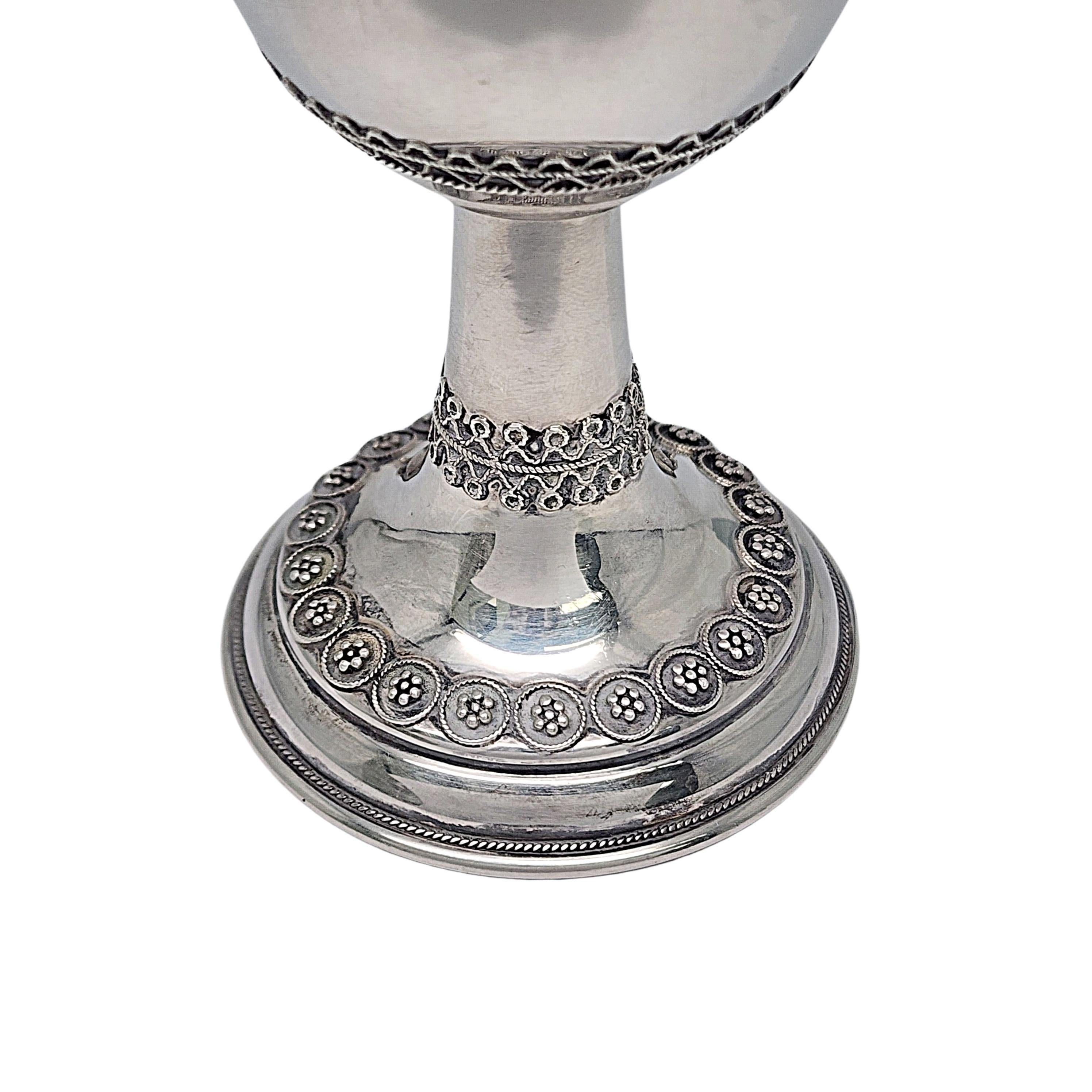 Zadok Israel Sterling Silver Gold Wash Eliat Stone Kiddush Cup Goblet #16814 4