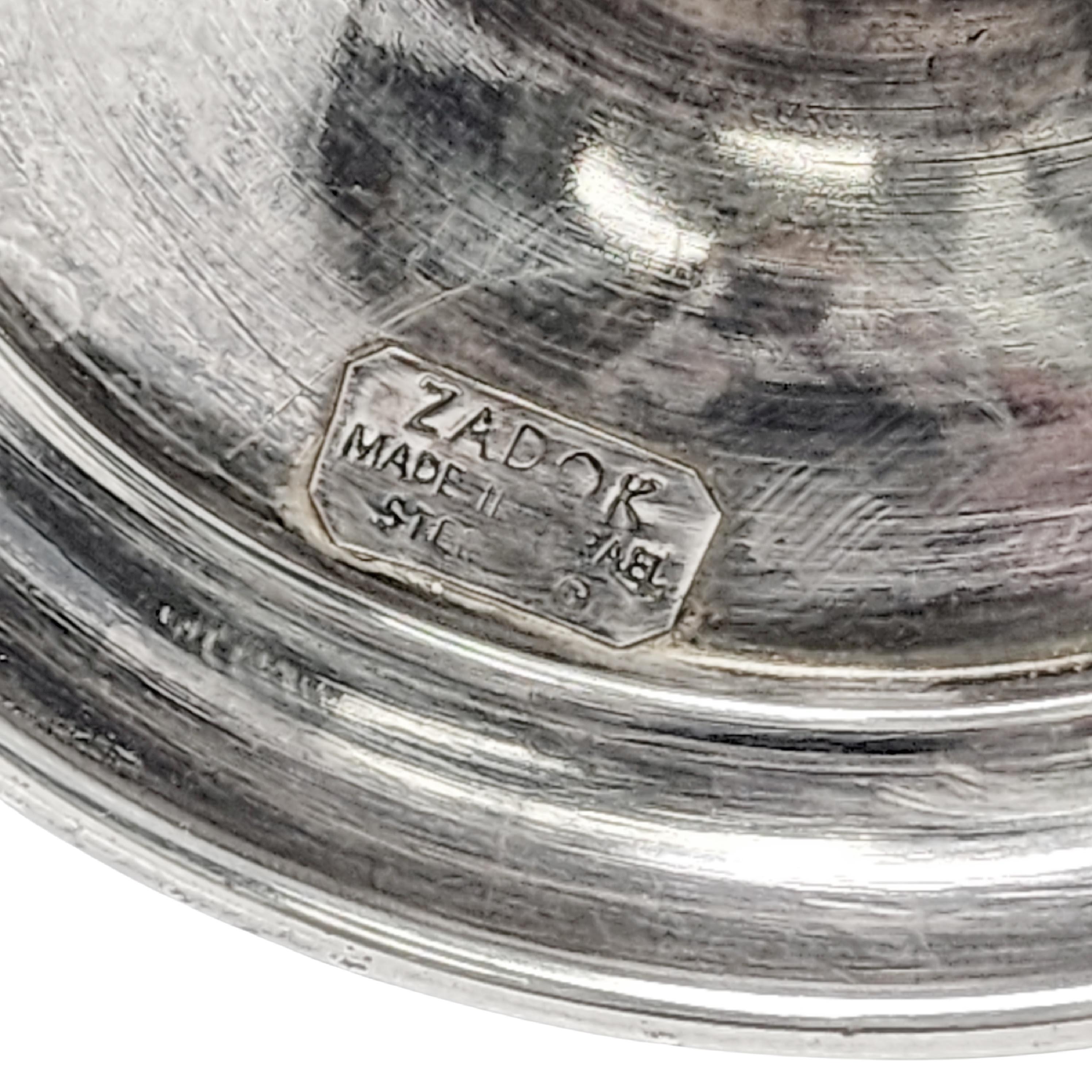 Zadok Israel Sterling Silver Gold Wash Eliat Stone Kiddush Cup Goblet #16814 5