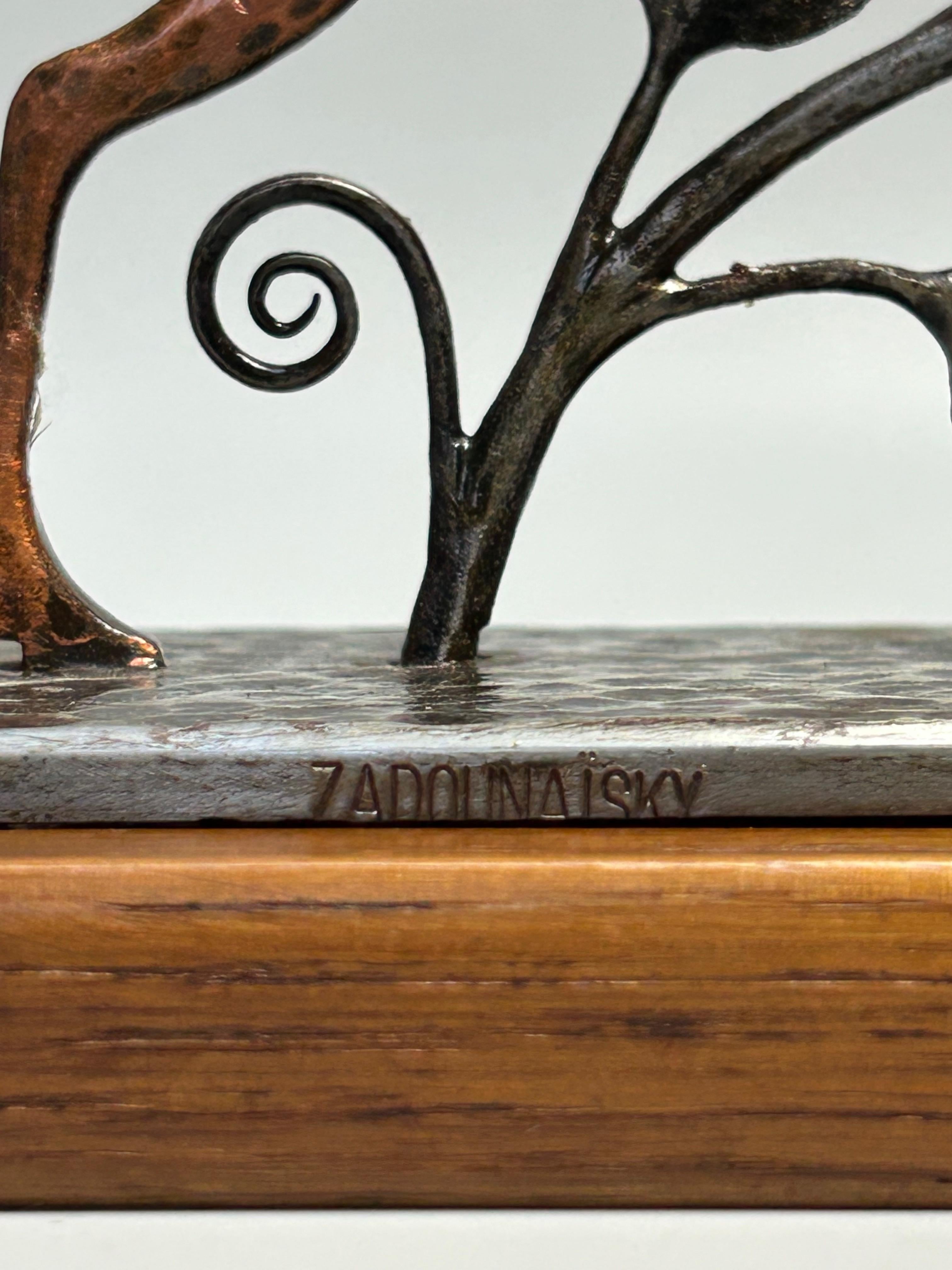 Hammered Zadounaisky Pair of Art Deco Bookends For Sale