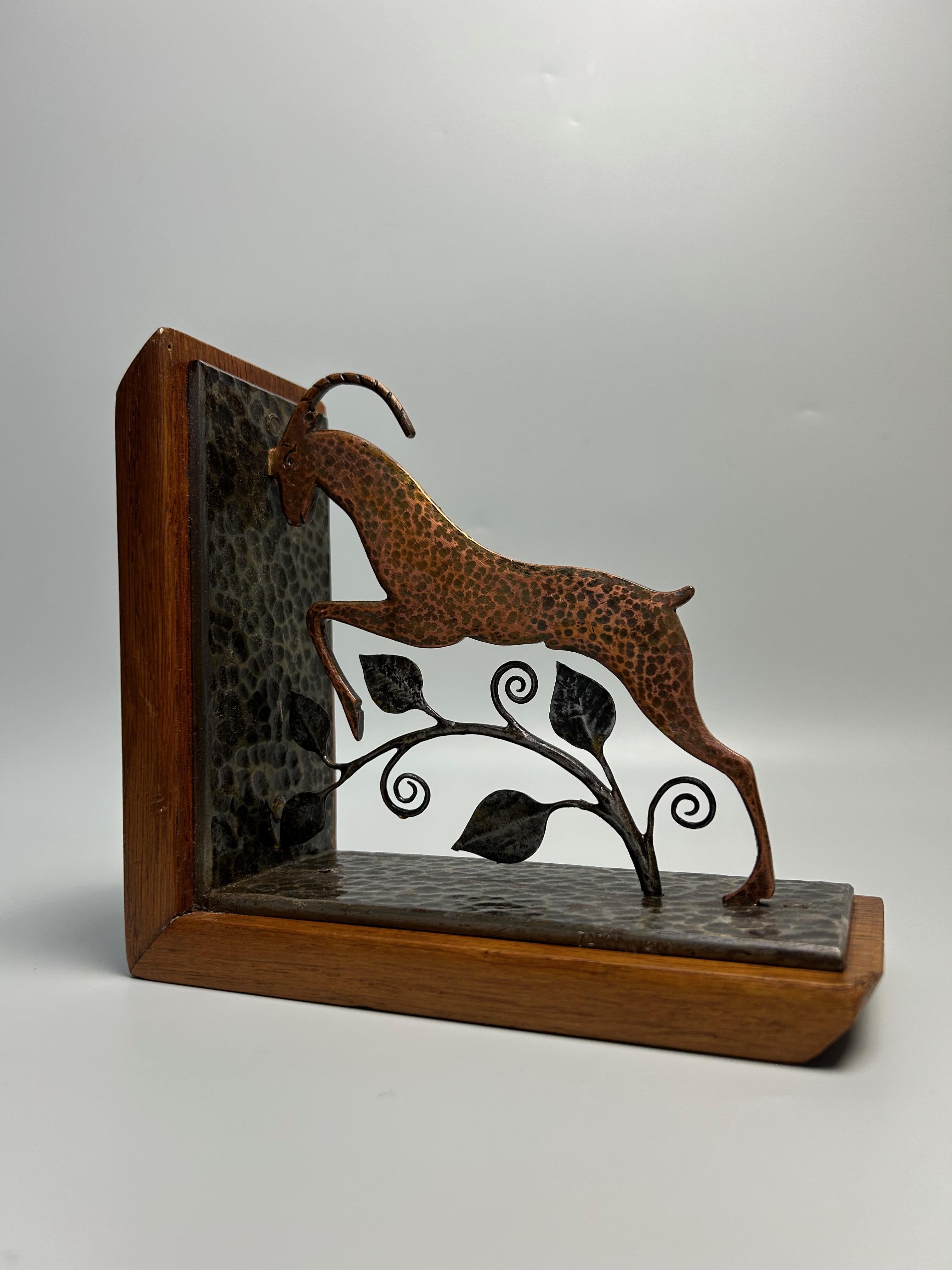 Copper Zadounaisky Pair of Art Deco Bookends For Sale
