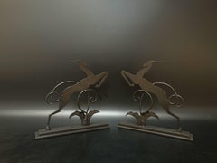 Zadounaisky Pair of Art Deco Wrought Iron Bookends