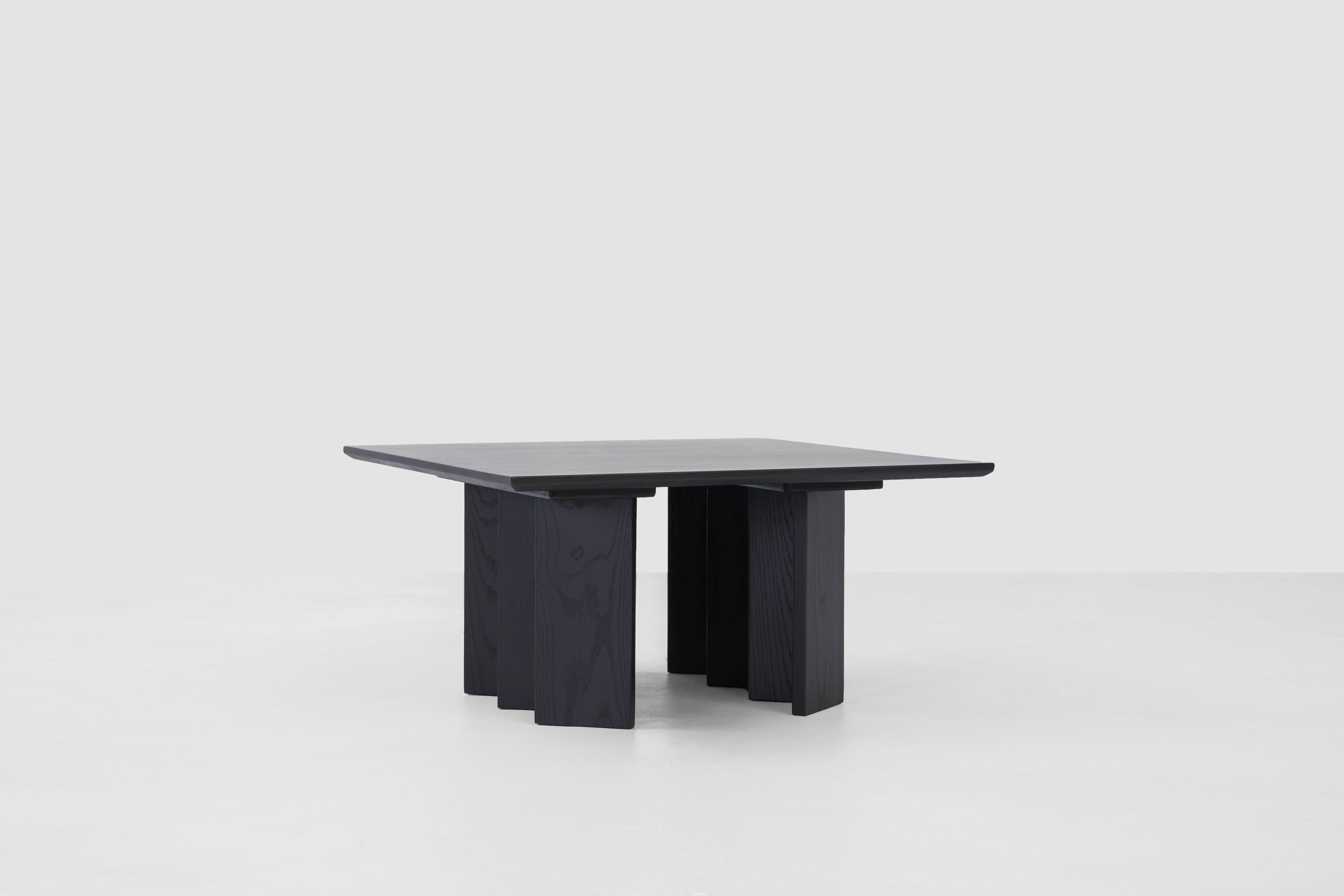 Chinese Zafal Square Coffee Table, Minimalist Black Square Coffee Table For Sale