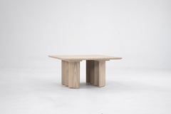 Zafal Square Coffee Table in Nude, Minimalist Square Coffee Table