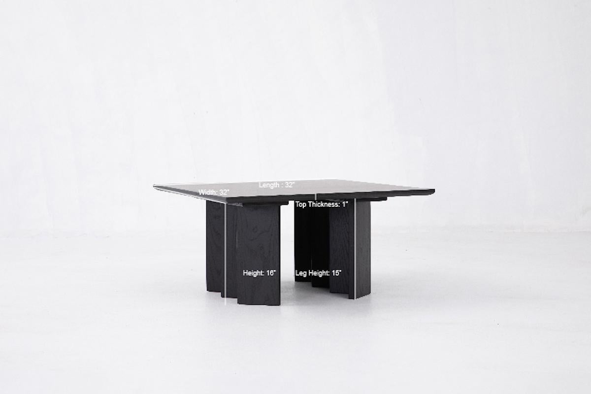 Frêne Table basse carrée Zafal couleur chair, table basse carrée minimaliste en vente