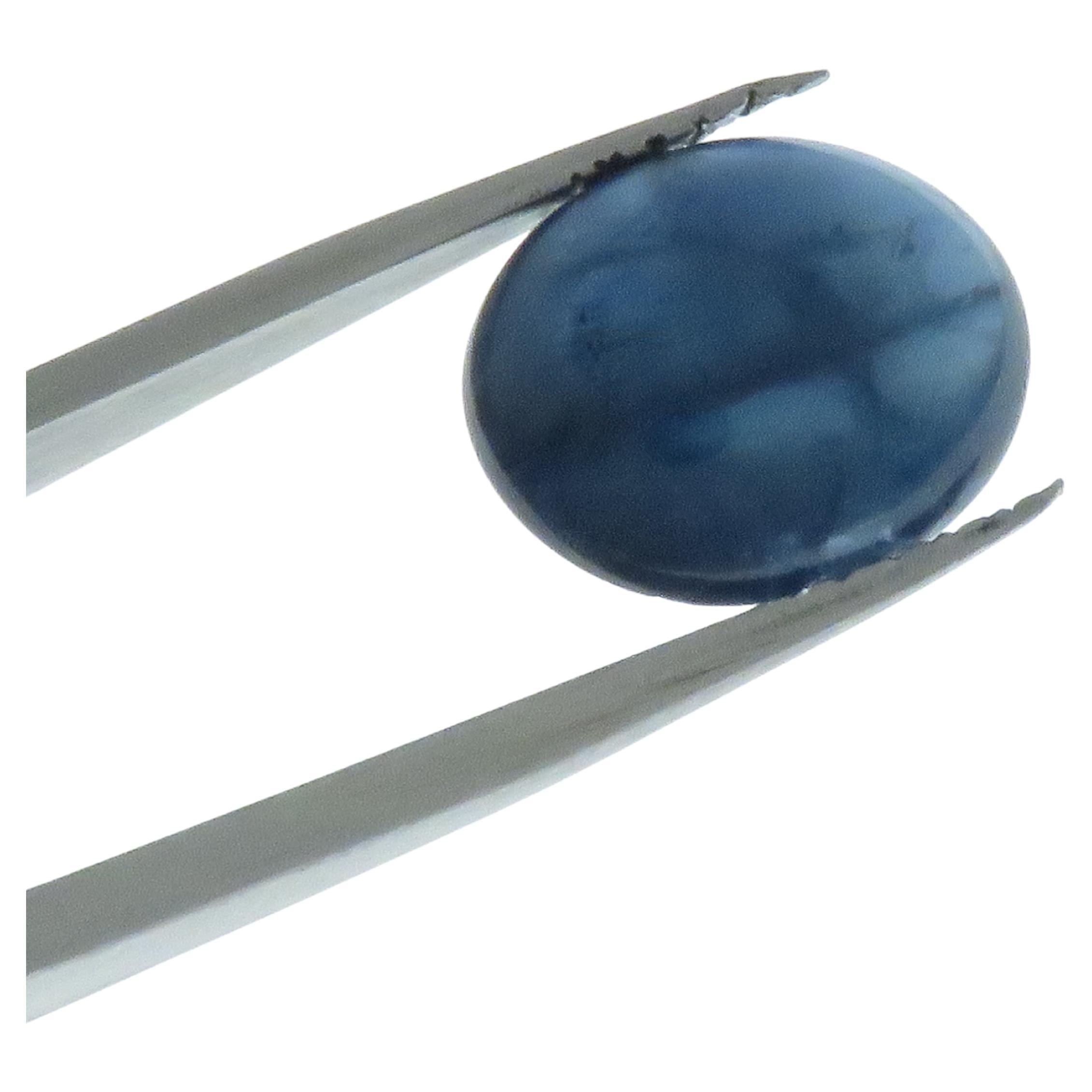 Zaffiro Naturale Non Trattato Non Riscaldato Taglio Cabochon Blu Scuro 10.12 Ctw in vendita