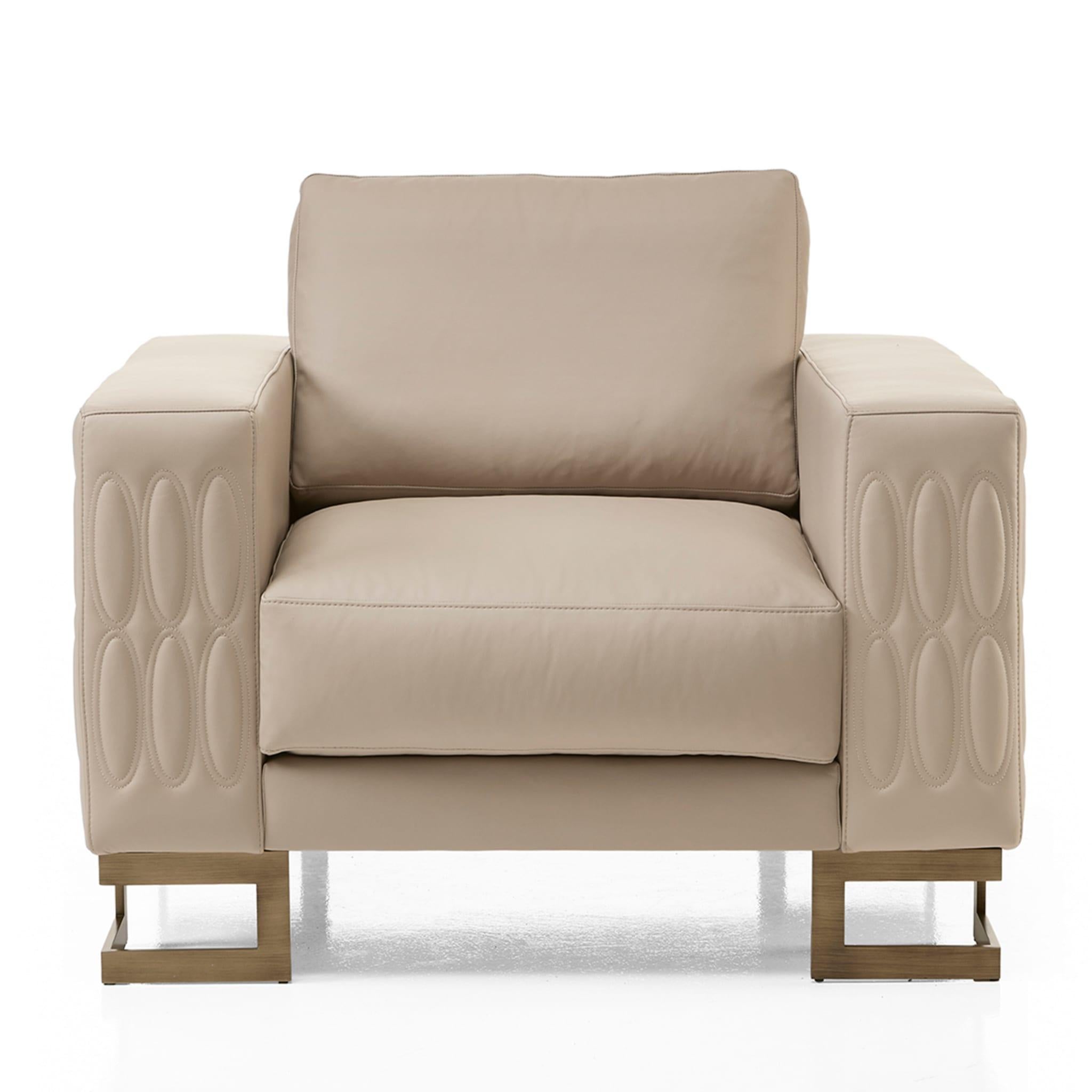 Zaffiro Square-Based Beige Armchair In New Condition For Sale In Milan, IT