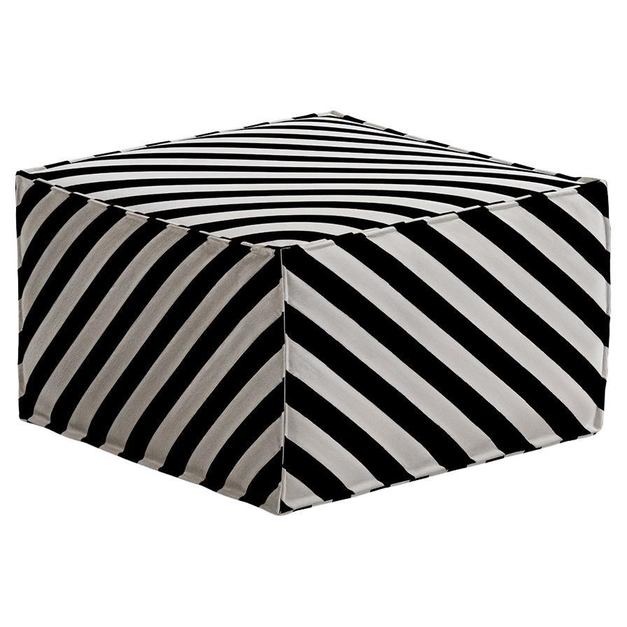 Pouf Zag in velluto a righe di Hermhaus in vendita