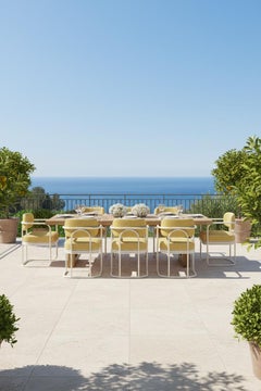 Zagaleta Outdoor Dining Chair in Lacquered Metal with Cushions