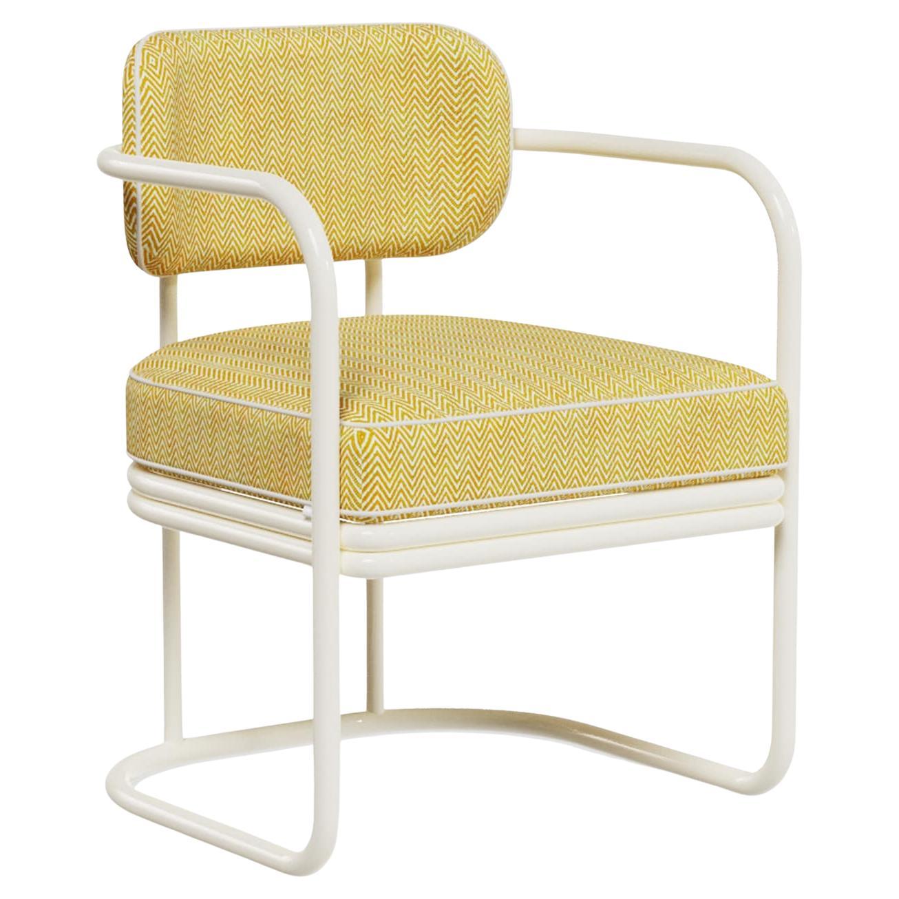 Zagaleta Outdoor Dining Chair in Lacquered Metal with Cushions