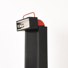 Zagar by Silvio Carpani for Stilnovo 1970s Italian Design Black Red Floor Lamp