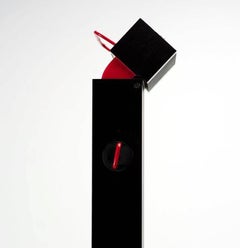 Lampadaire « Zagar » Silvio Carpani par Stilnovo, design italien des années 1970, rouge et noir