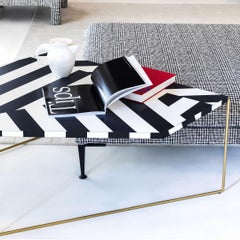 Zagazig Side Table Black and White Stripes by Driade