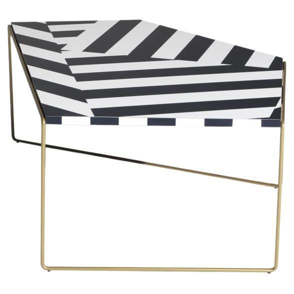 Zagazig Side Table Black and White Stripes by Driade For Sale
