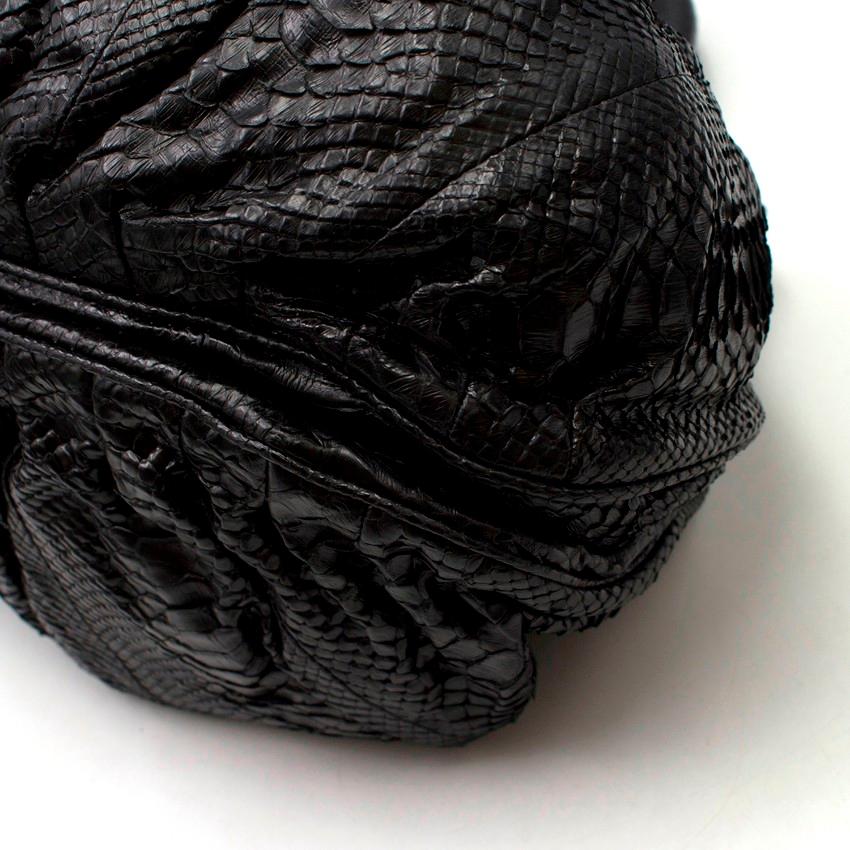 Zagliani Black Python Handbag 3