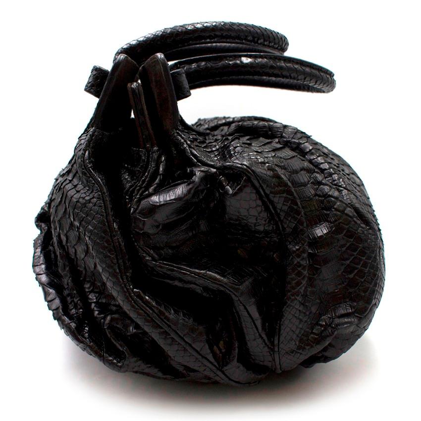 Women's Zagliani Black Python Handbag