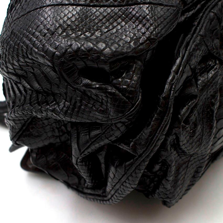 Zagliani Black Python Handbag 2