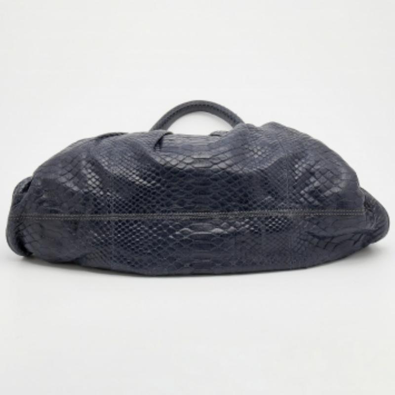 Women's Zagliani Blue Python Procida Top Handle Bag For Sale
