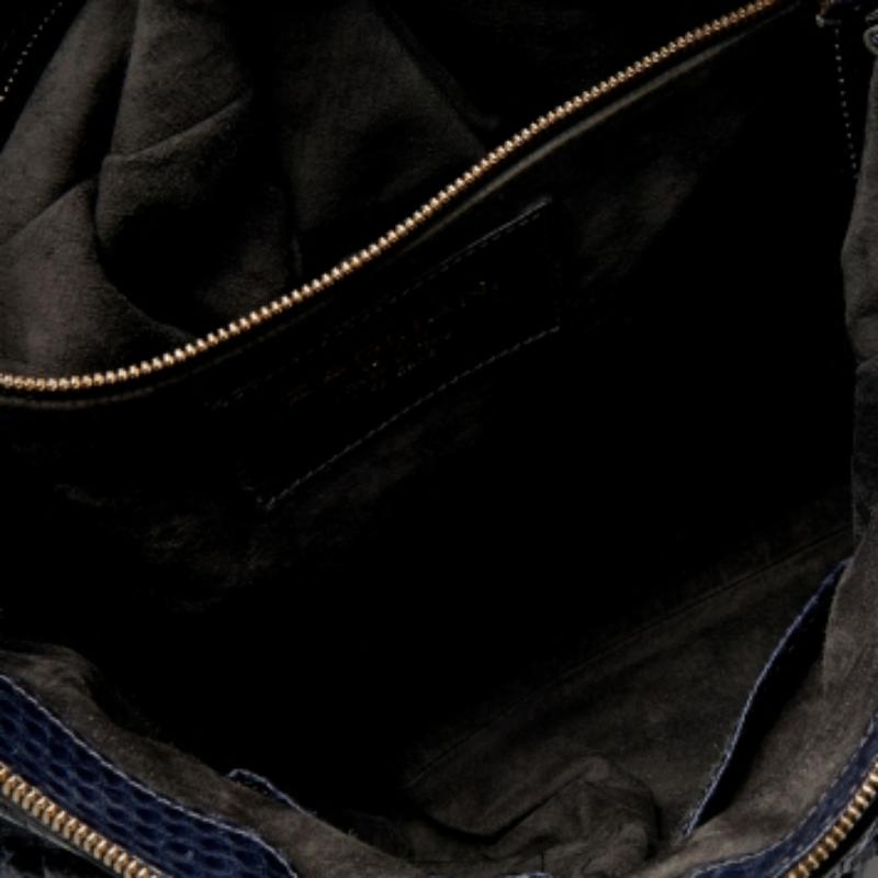 Zagliani Blue Python Procida Top Handle Bag For Sale 2