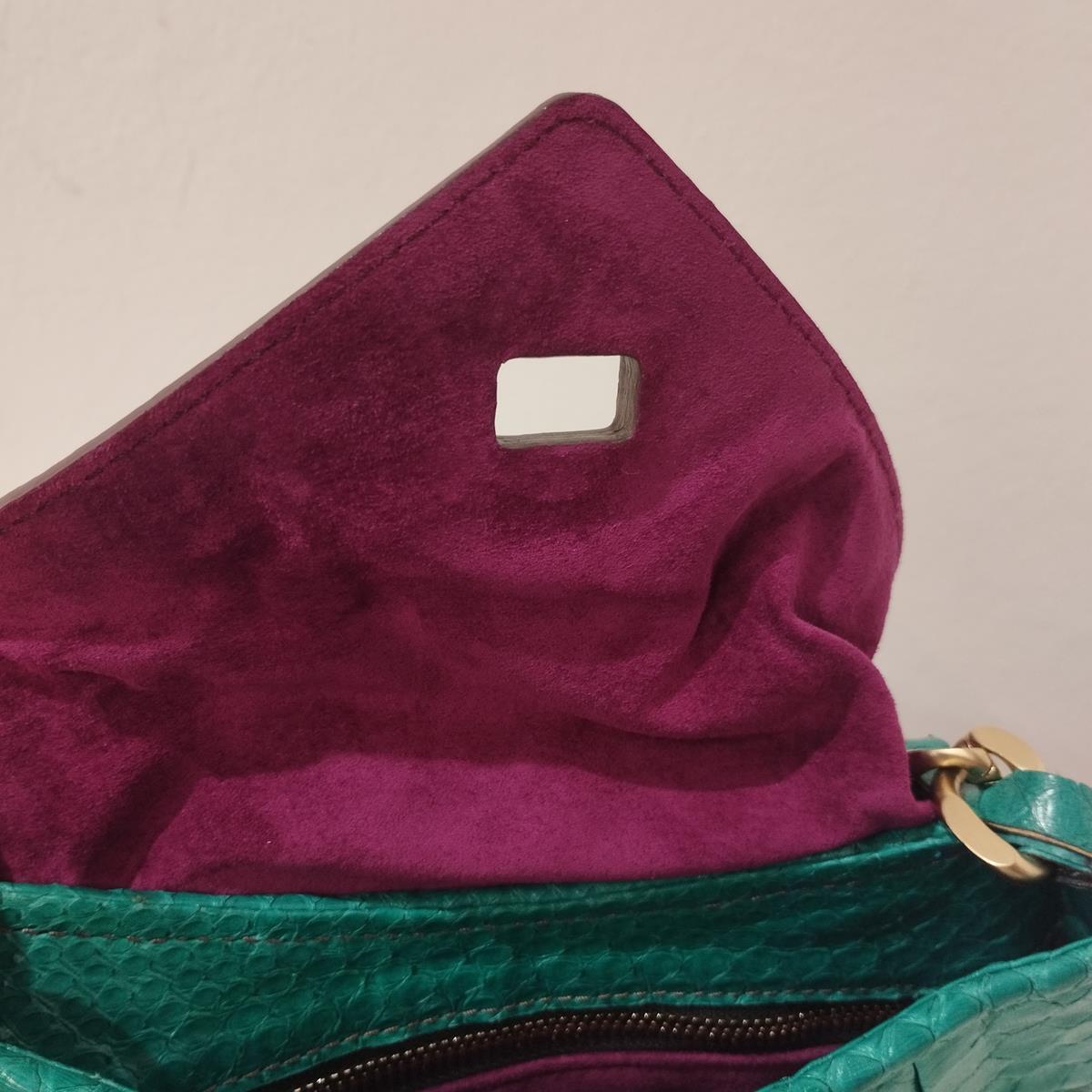 De las mujeres Pochette de pitón verde aguamarina Zagliani Italia